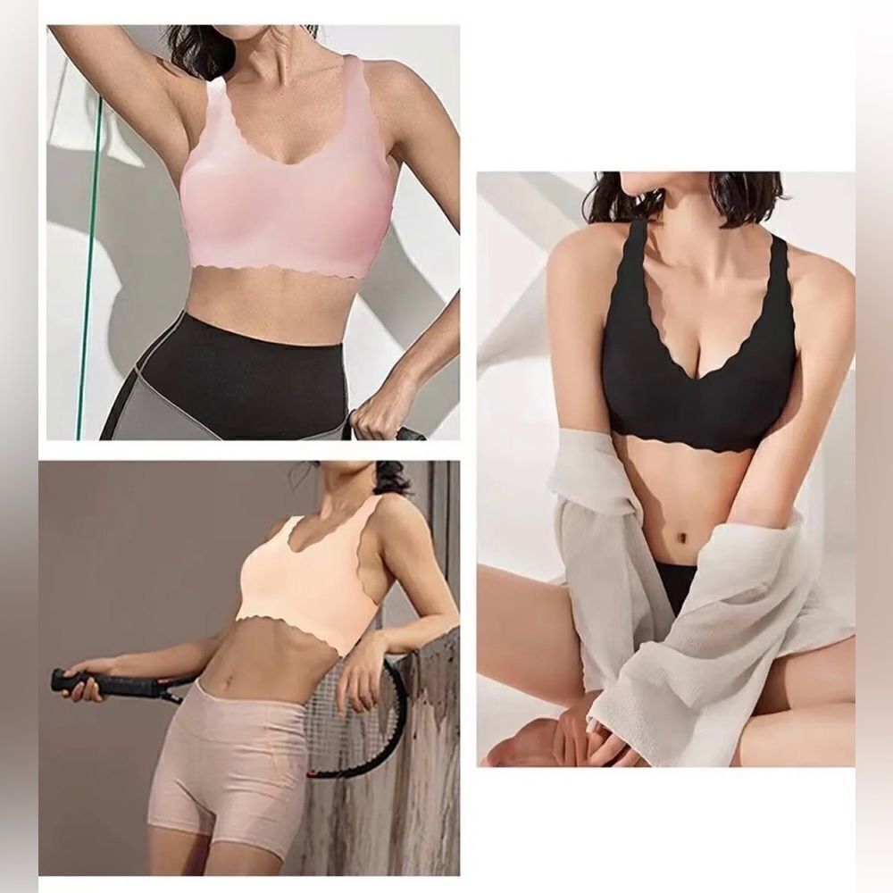 Pack of 2 Seamless Bra Comfortable Wirefree Sports Yoga Bras Sleep Bra Tank Tops